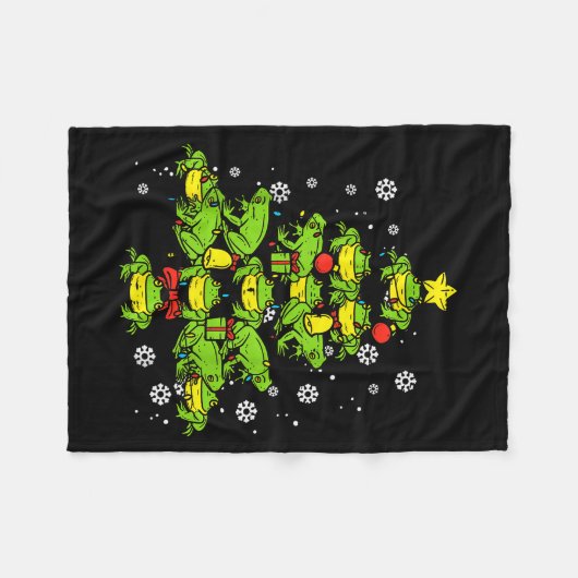 Frogs Christmas Tree Animal Xmas Women Men Kids Fleecedecke (Vorderseite (Horizontal))