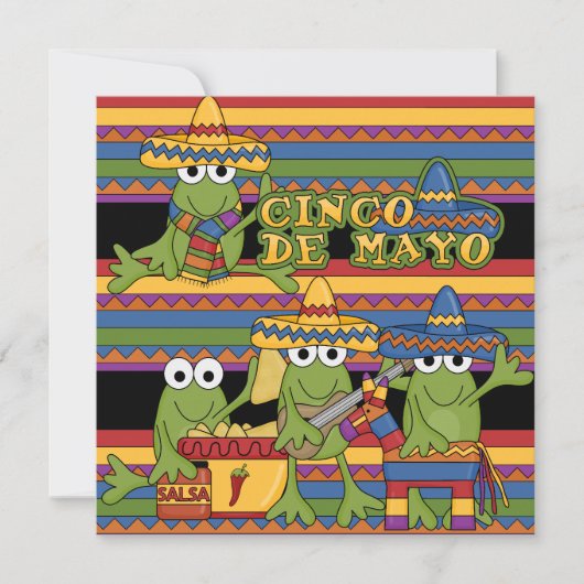 Frogs Cinco de Mayo Custom Birthday Einladungen (Vorderseite)