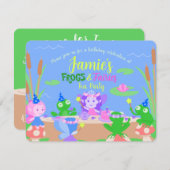Frogs & Fairies Tee Party Geburtstag Einladung (Vorne/Hinten)