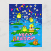 Frogs Happy Birthday Postcard Postkarte (Vorderseite)