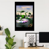 Frogs Jumping auf CD Lily Pads Poster (Heimbüro)