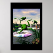 Frogs Jumping auf CD Lily Pads Poster (Vorne)