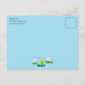 Frogs & Lily Pad CUSTOM BIRTHDAY PARTY Invitation Postkarte (Rückseite)