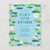 Frogs & Lily Pads CUSTOM BIRTHDAY PARTY Invitation Postkarte (Vorderseite)