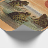 Frogs Lily Pads Moon Illustration Geschenkpapier (Ecke)