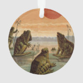 Frogs Lily Pads Moon Illustration Ornament (Rückseite)
