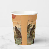 Frogs Lily Pads Moon Illustration Pappbecher (Links)