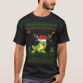 Frogs Lover Rentier Weihnachtsmannmütze Matching U T-Shirt (Vorderseite)