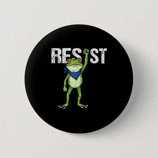 Frogs Resist - Rtland Frog Protest Funny Button (Vorderseite)