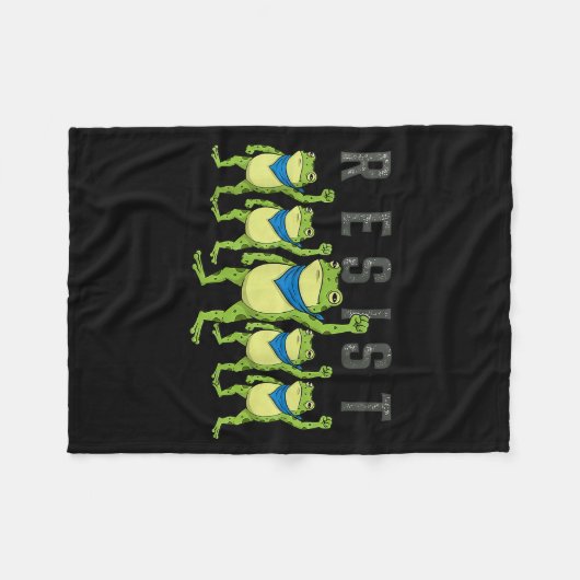 Frogs Resist - Rtland Frog Protest Funny Fleecedecke (Vorderseite (Horizontal))