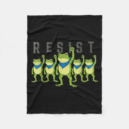 Frogs Resist - Rtland Frog Protest Funny Fleecedecke (Vorderseite)