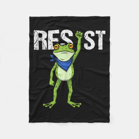 Frogs Resist - Rtland Frog Protest Funny Fleecedecke (Vorderseite)