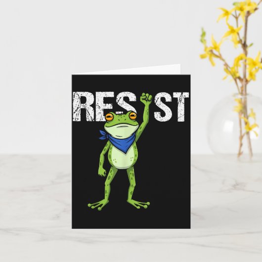 Frogs Resist - Rtland Frog Protest Funny Karte (Gelbe Blume)