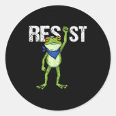 Frogs Resist - Rtland Frog Protest Funny  Runder Aufkleber (Vorderseite)