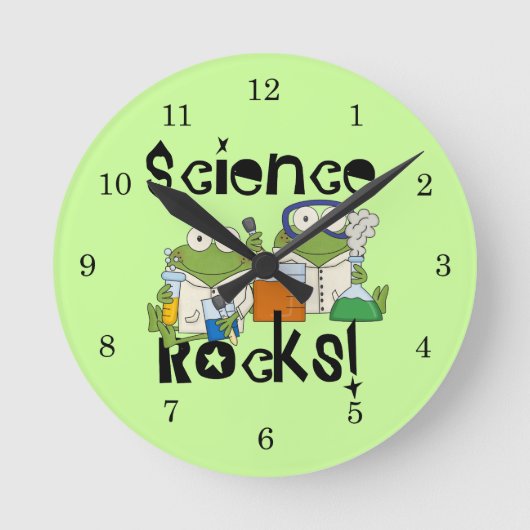 Frogs Science Rocks Runde Wanduhr (Vorderseite)