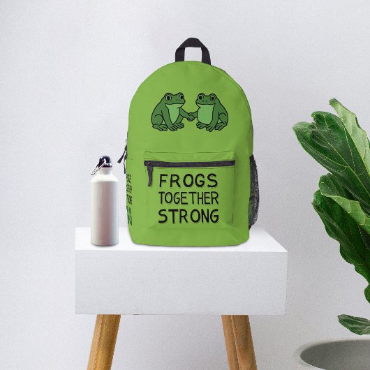 Frogs Together Strong Portland Frog Protest Bedruckter Rucksack