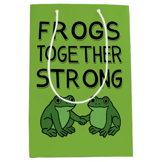 Frogs Together Strong Portland Frog Protest Mittlere Geschenktüte (Vorderseite)