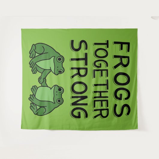 Frogs Together Strong Portland Frog Protest Wandteppich (Vorderseite (Horizontal))