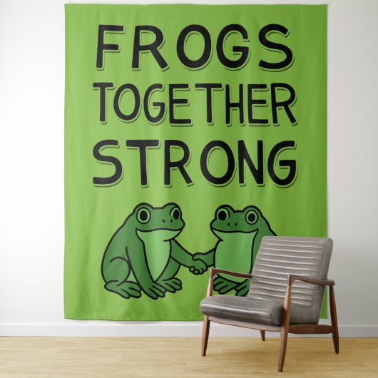 Frogs Together Strong Portland Frog Protest Wandteppich (Beispiel)