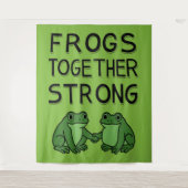 Frogs Together Strong Portland Frog Protest Wandteppich (Vorderseite)