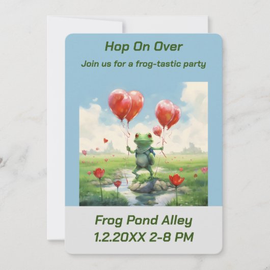 FrogTastic Geburtstagsparty Einladung (Vorderseite)