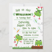 Frogtastic Jumping Frogs Kindergeburtstag Einladung (Vorderseite)
