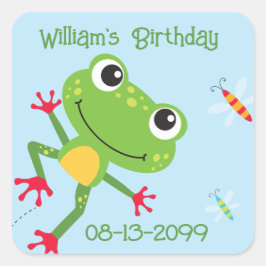 Frogtastic Leaping Frogs Kindergeburtstag Napkins Quadratischer Aufkleber