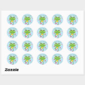Frogtastic Leaping Frogs Kindergeburtstag Napkins Runder Aufkleber (Blatt)