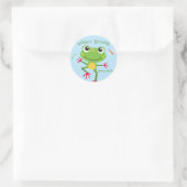 Frogtastic Leaping Frogs Kindergeburtstag Napkins Runder Aufkleber (Tasche)