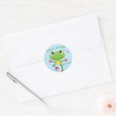 Frogtastic Leaping Frogs Kindergeburtstag Napkins Runder Aufkleber (Umschlag)