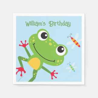 Frogtastic Leaping Frogs Kindergeburtstag Napkins Serviette