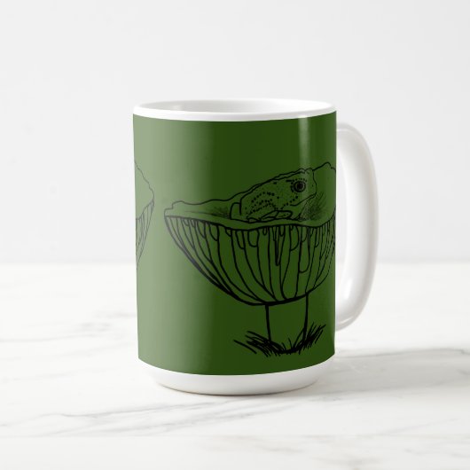 Frogy auf einem Pilz Kaffeetasse (VorderseiteRechts)