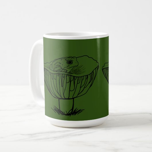 Frogy auf einem Pilz Kaffeetasse (Vorderseite Links)