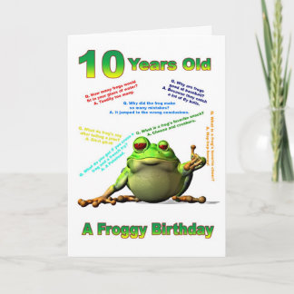Frogy Freund 10. Geburtstagskarte mit frostigen Wi Karte