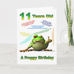 Frogy Freund 11. Geburtstagskarte mit frostigen Wi Karte