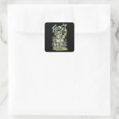 Frogy Quadratischer Aufkleber (Tasche)