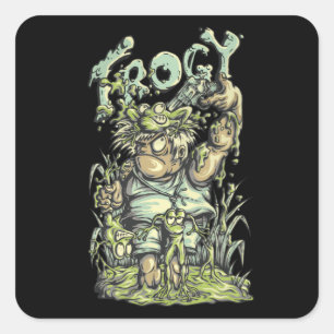 Frogy Quadratischer Aufkleber