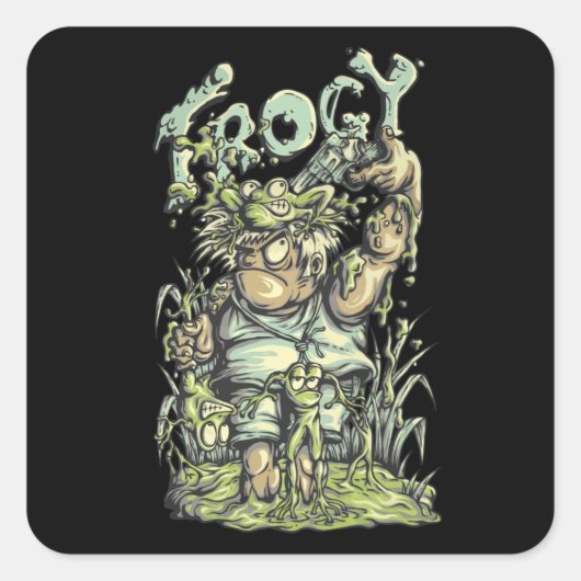 Frogy Quadratischer Aufkleber (Vorderseite)