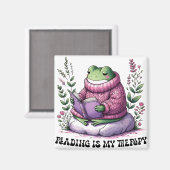 Frogy Reading ist meine Therapie Magnet (Vorderseite/Rückseite)