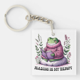 Frogy Reading ist meine Therapie Schlüsselanhänger