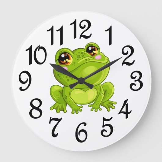 Froh die Frosch-Acrylmauer-Uhr Große Wanduhr (Vorderseite)