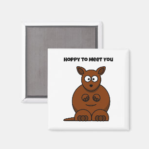 Froh euch zu treffen Känguru Lustige Cartoon Magnet