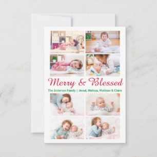 Froh & Gesegnet 8 Fotos - 3x5 Weihnachtskarte Einladung