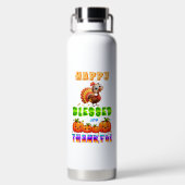 Froh Gesegnet Und Dankbar Trinkflasche (Rückseite)
