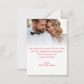 froh immer danach, frisch verheiratet 2 Fotos Urla Mitteilungskarte (Rückseite)