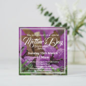 FROH MUTTER'S DAY Church Service Event Floral Einladung (Stehend Vorderseite)