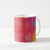 Froh und hell, bunte Mixed-Media-Kunst Kaffeetasse (VorderseiteRechts)