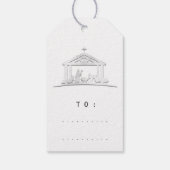 Froh, Weihnachten von der heiligen Familie zu bene Geschenkanhänger (Rückseite)