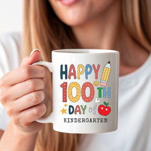 Frohe 100. Einschultung Zurück zur Schule Kaffeetasse
