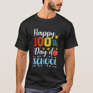 Frohe 100. Schultag Bunter Lehrer Und Schüler T-Shirt